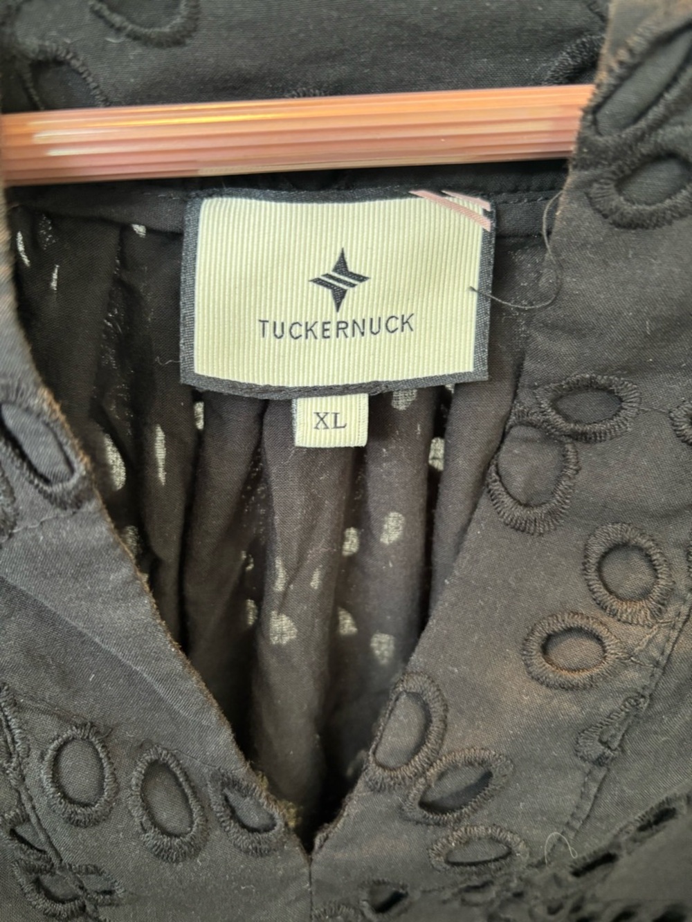 Tuckernuck Black Eyelet V-Neck Top